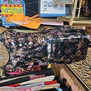 Sequin, Multicolor, Dress, Party, Dance, Vintage, Nwt, Y2k, Travel, Summer, Mini